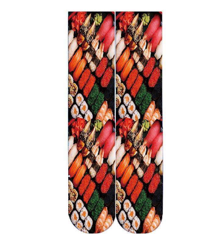 Women's Fashion Funny Crazy Food 3D Print Novelty Cute Casual Crew Tube Socks - CHALIER