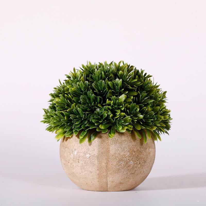 Artificial Plants Potted Artificial Greenery Green Grass Plastic Faux Topiary Shrubs For Home Office Decorations - CHALIER
