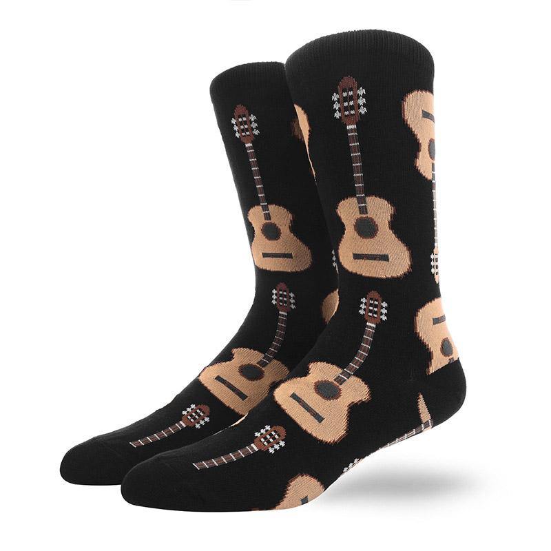 Mens Cotton Crew Crazy Fun Socks Abstract Art Novelty Hip Hop Socks - CHALIER