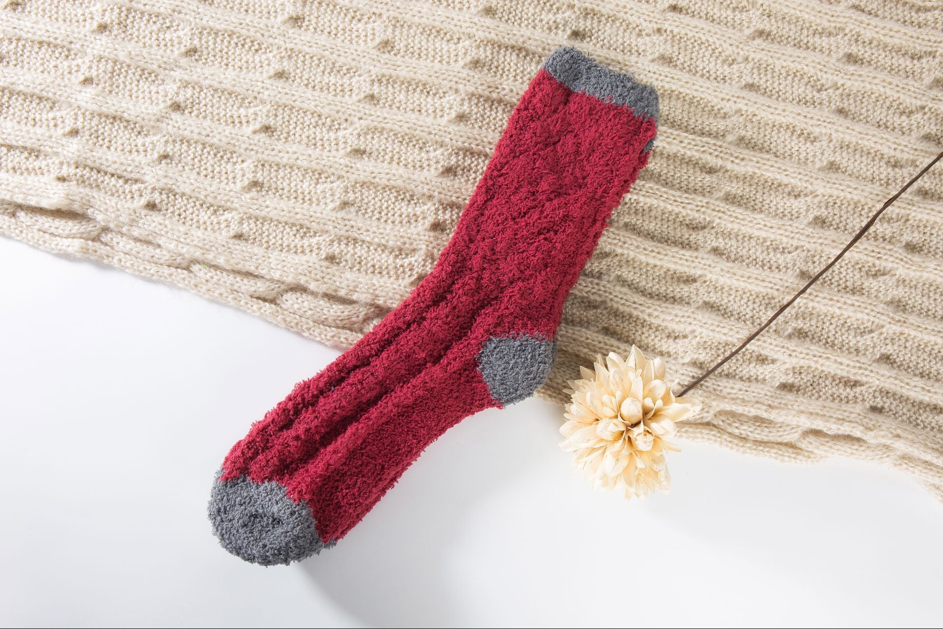 Womens Winter Warm Fuzzy Slipper Socks Set 6 Pairs New Year