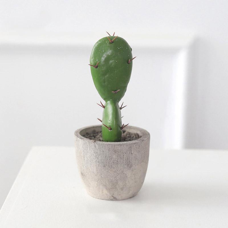 Artificial Plant Fake Mini Potted Fake Cactus Desktop Home Decor - CHALIER