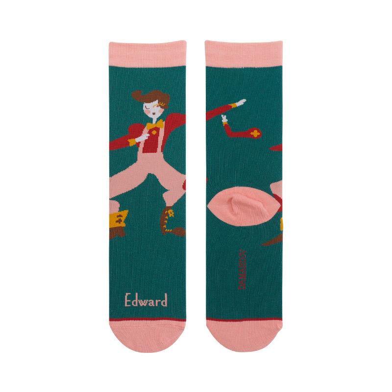 Womens Funny Happy Crazy Crew Girls Magic Clown Family Mens Cotton Socks Set - CHALIER