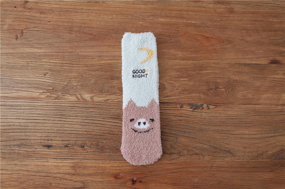 Womens Winter Warm Fuzzy Slipper Socks Cute Animals Socks Set 6 Pairs - CHALIER