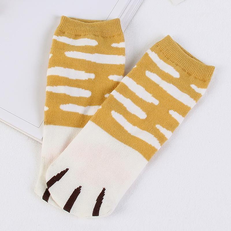Womens Cute Socks Animals Cat Claw Pattern Socks Novel Fun Cotton Socks Set 4 Pairs - CHALIER