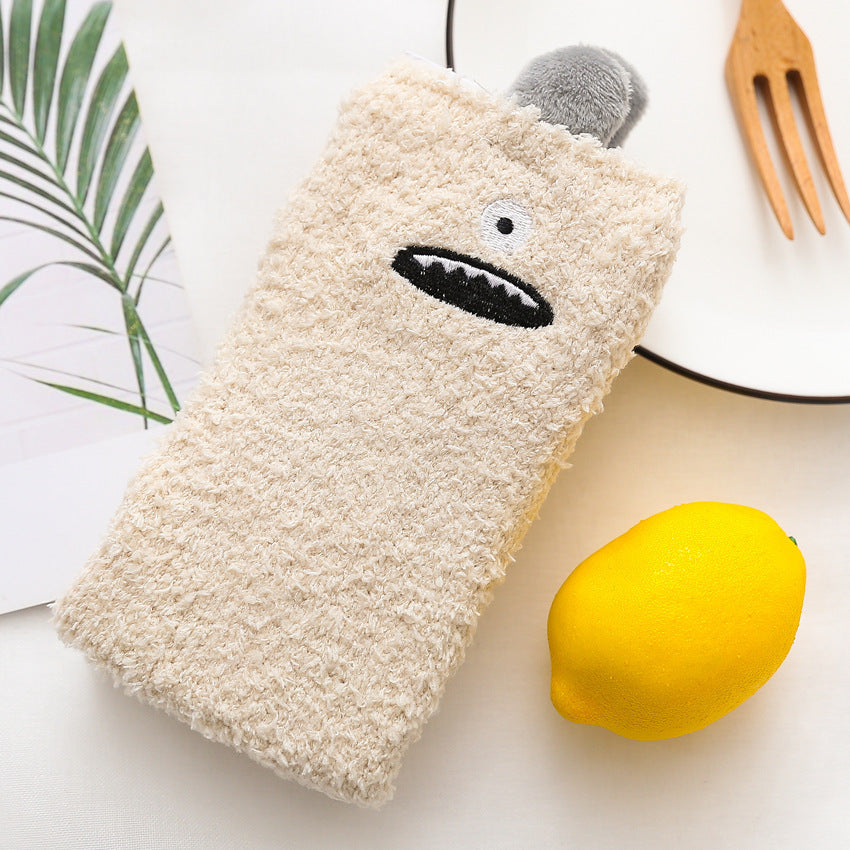 Womens Winter Warm Fuzzy Slipper Socks Cute Animals Socks Set 5 Pairs