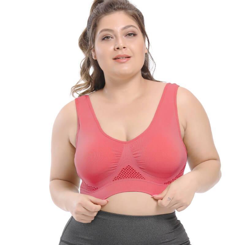 Women Plus Size Sport Bra Bounce Control Wireless Yoga Bra - CHALIER