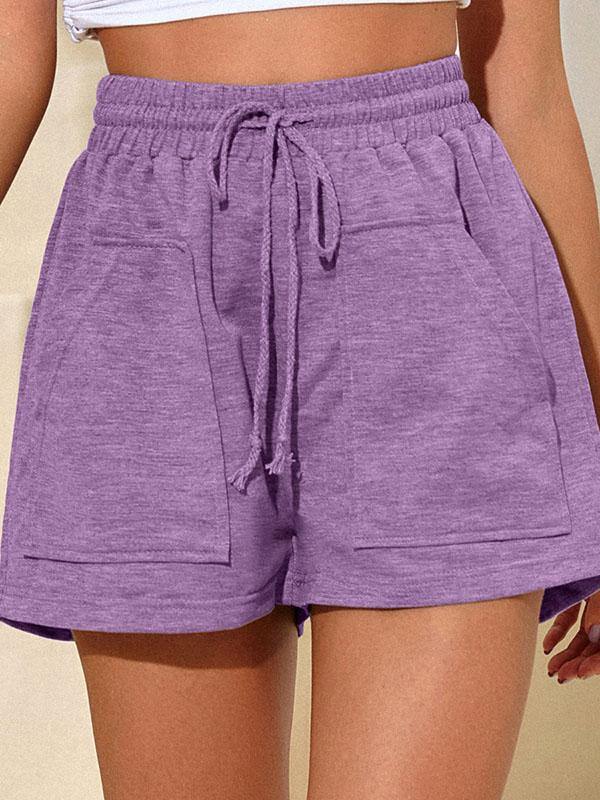 Women's Cotton Caual High Waist Drawstring Shorts Sports - CHALIER
