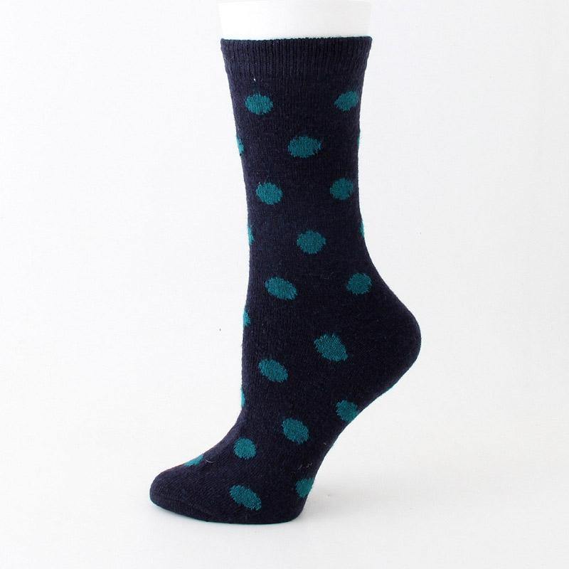 Womens Winter Warm Socks Set Thickened Wool Polka Dots Socks 6 Pairs - CHALIER