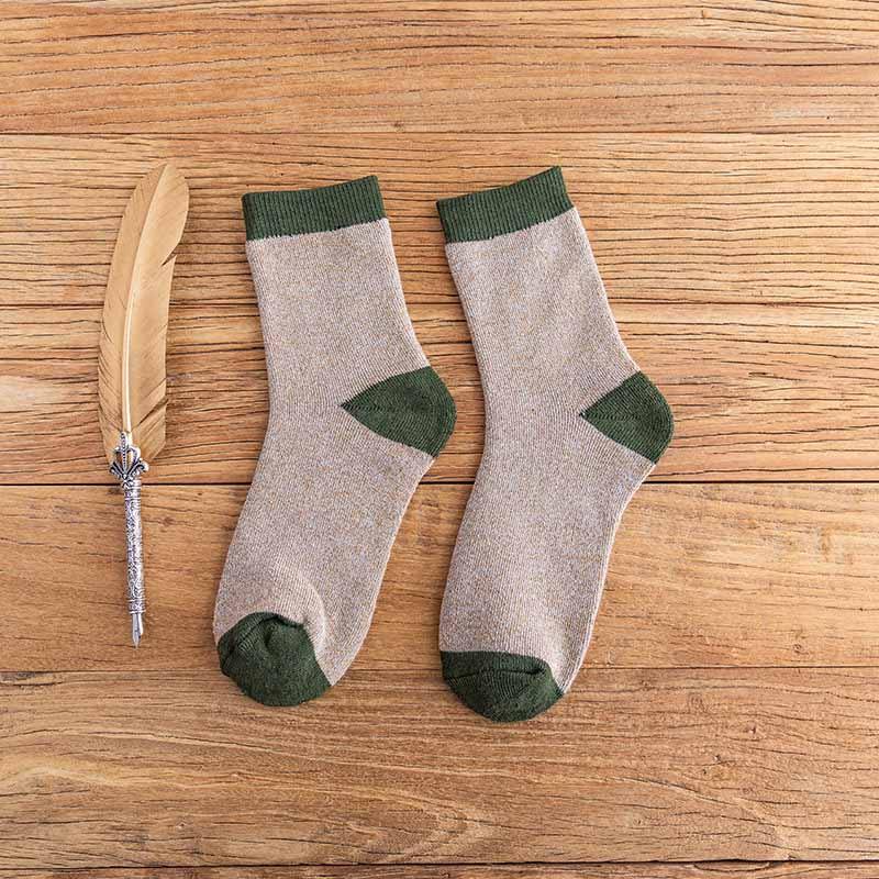 Mens Winter Warm Cozy Wool Socks Crew Thickened Towel Socks Set 6 Pairs - CHALIER