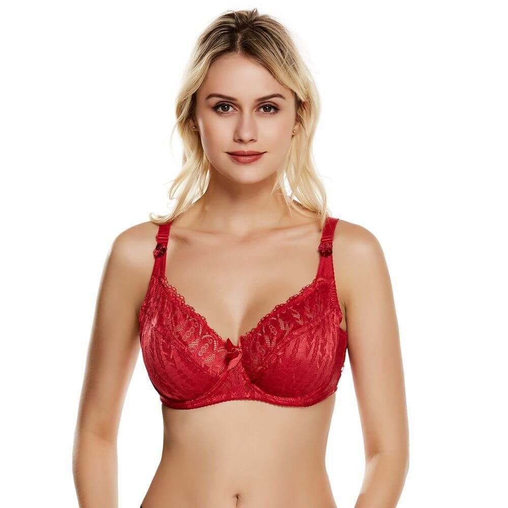 Women Plus Size Bra Push Up Lace Soft Cup Bra - CHALIER