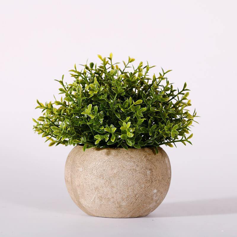 Artificial Plants Potted Artificial Greenery Green Grass Plastic Faux Topiary Shrubs For Home Office Decorations - CHALIER