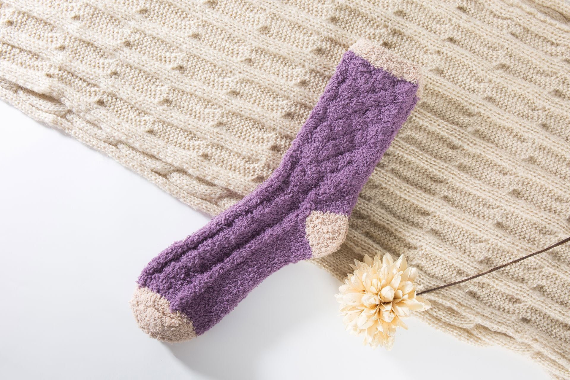 Womens Winter Warm Fuzzy Slipper Socks Set 6 Pairs New Year