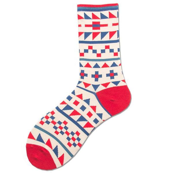 Chalier Men Socks British Style Geometric Pattern Triangle - CHALIER