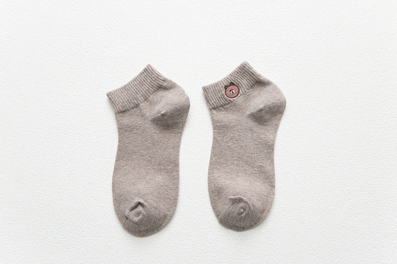 Womens Cartoon Cotton Short Socks Cute Bear Socks