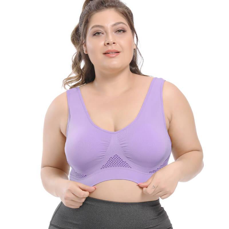 Women Plus Size Sport Bra Bounce Control Wireless Yoga Bra - CHALIER