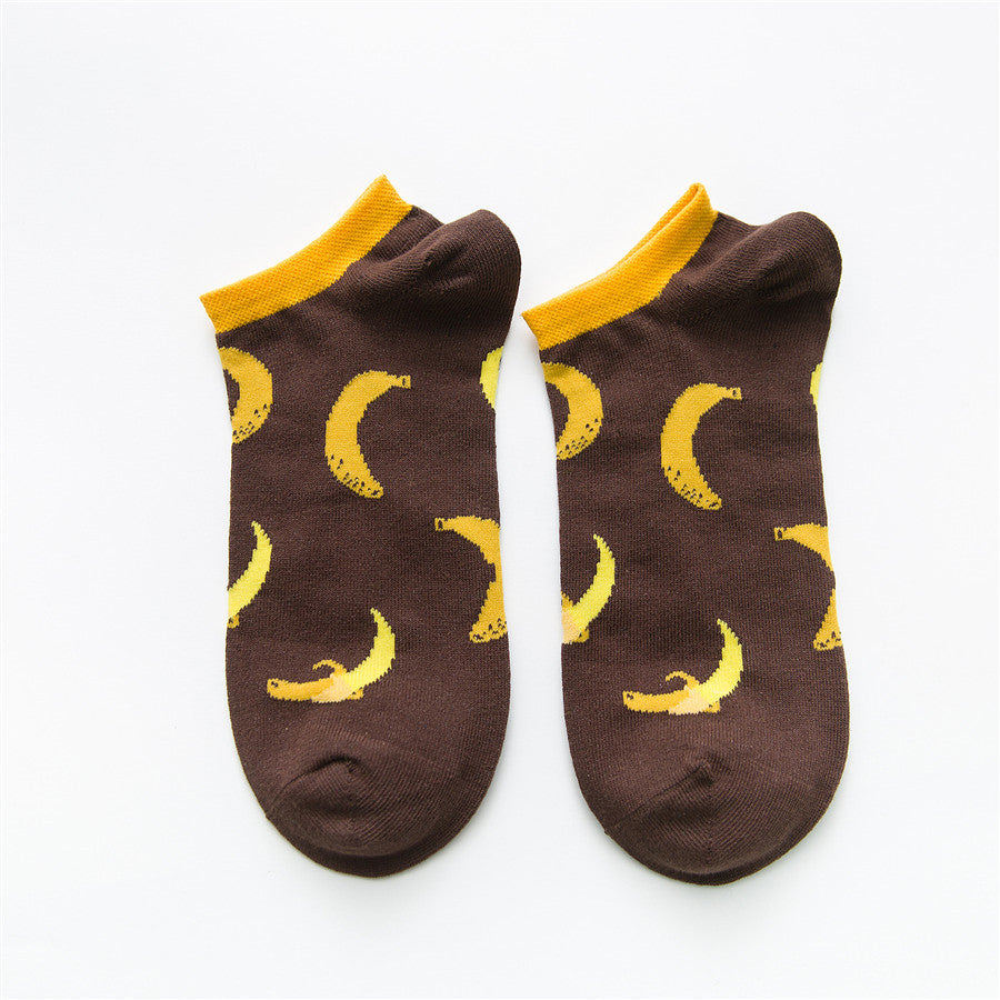 Chalier Mens Casual Ankle Street Hip-hop Banana Socks