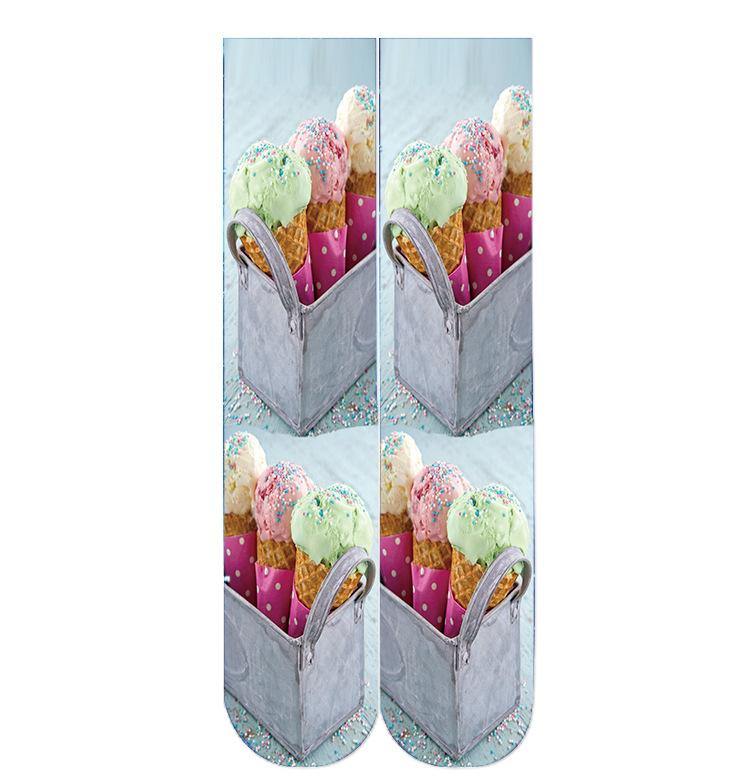 Women's Fashion Funny Crazy Food 3D Print Novelty Cute Casual Crew Tube Socks - CHALIER