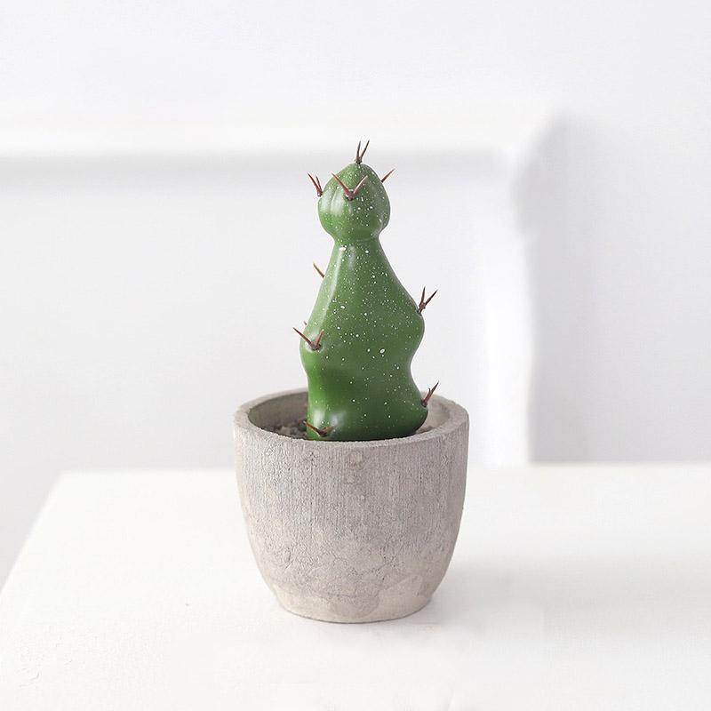 Artificial Plant Fake Mini Potted Fake Cactus Desktop Home Decor - CHALIER