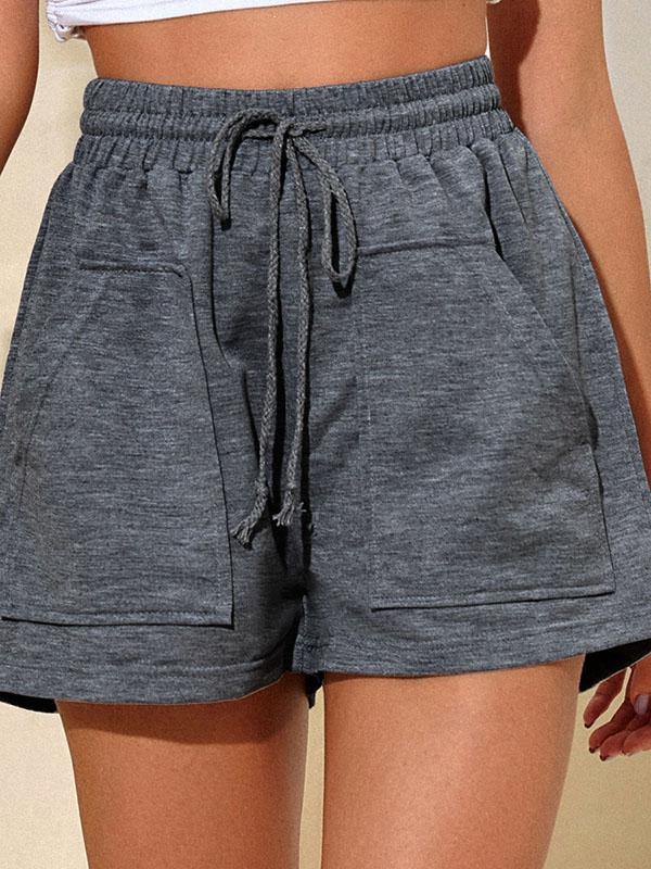 Women's Cotton Caual High Waist Drawstring Shorts Sports - CHALIER