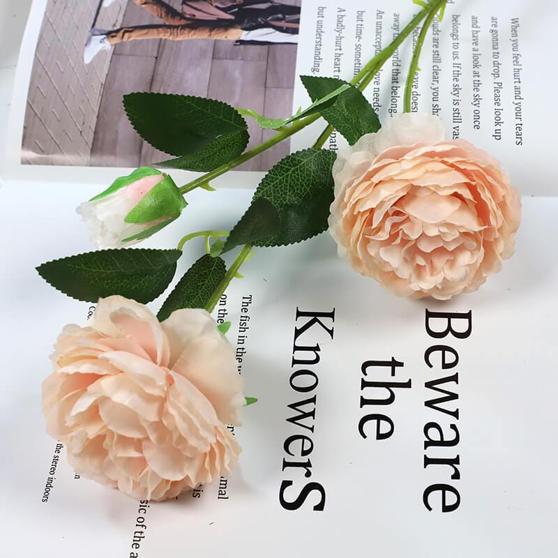 Artificial Flowers 2 PCS Fake Peony Silk Flowers  For Wedding&Home Decoration - CHALIER