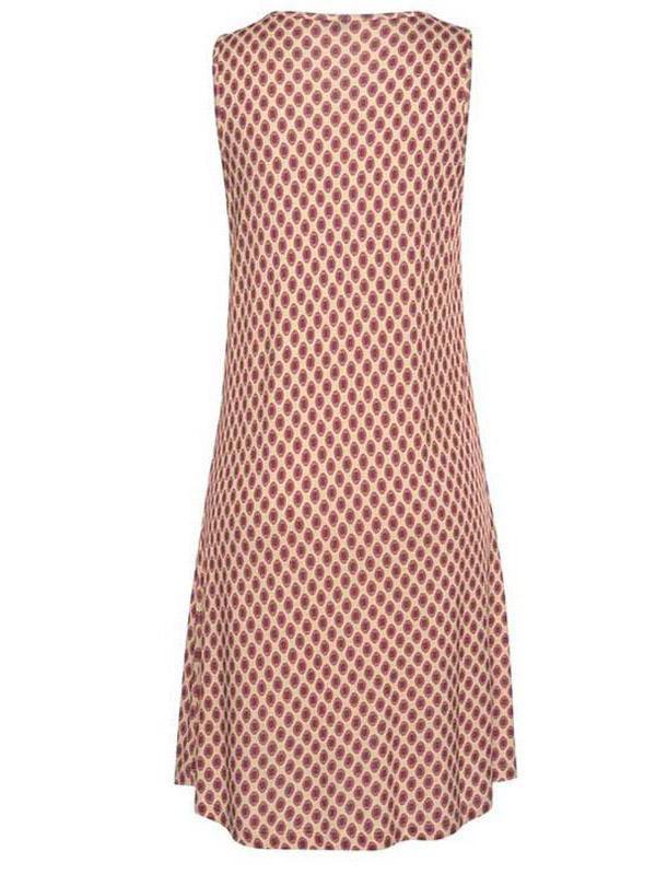 Women's Floral Print Polka Dots Sleeveness Crew-neck Vest Dress Holiday Plus Size - CHALIER