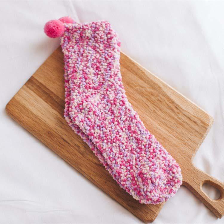 Womens Warm Winter Slipper Wool Socks Cup Cake Gift Box Family Socks - CHALIER