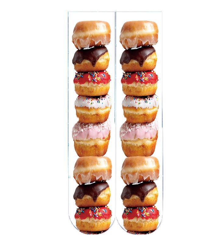 Women's Fashion Funny Crazy Food 3D Print Novelty Cute Casual Crew Tube Socks - CHALIER