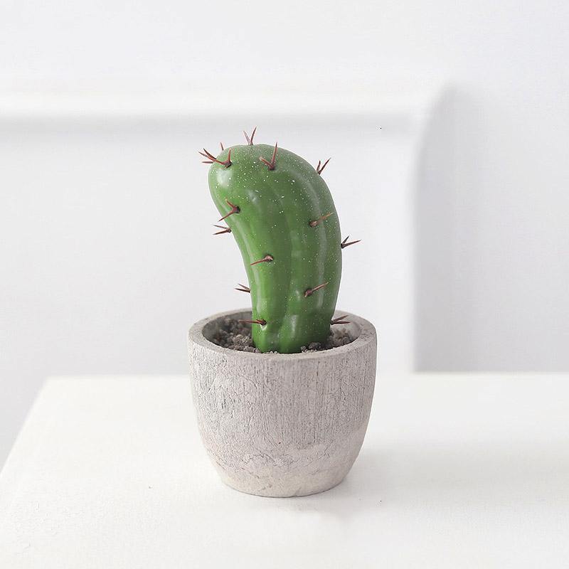 Artificial Plant Fake Mini Potted Fake Cactus Desktop Home Decor - CHALIER
