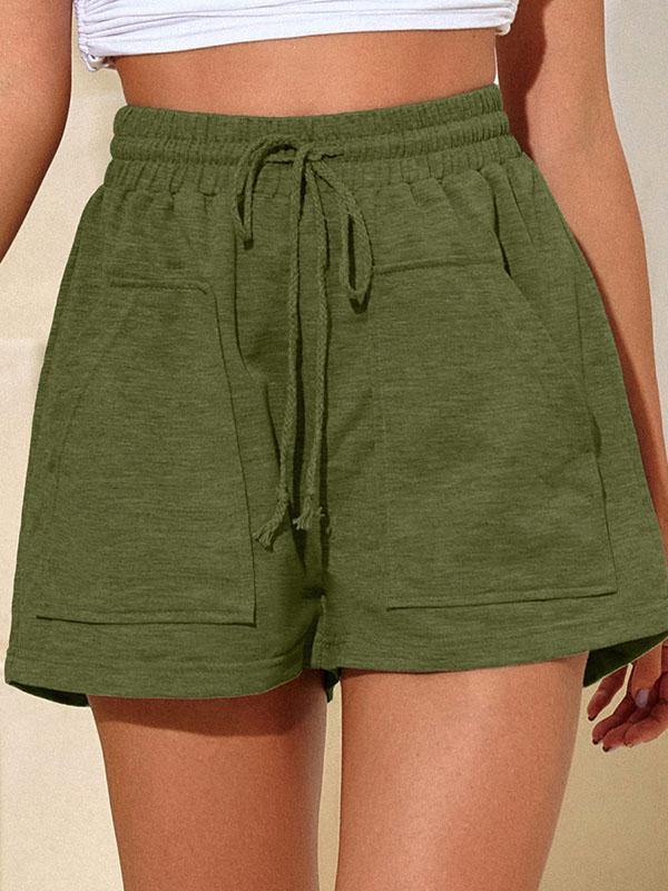 Women's Cotton Caual High Waist Drawstring Shorts Sports - CHALIER