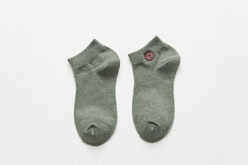 Womens Cartoon Cotton Short Socks Cute Bear Socks