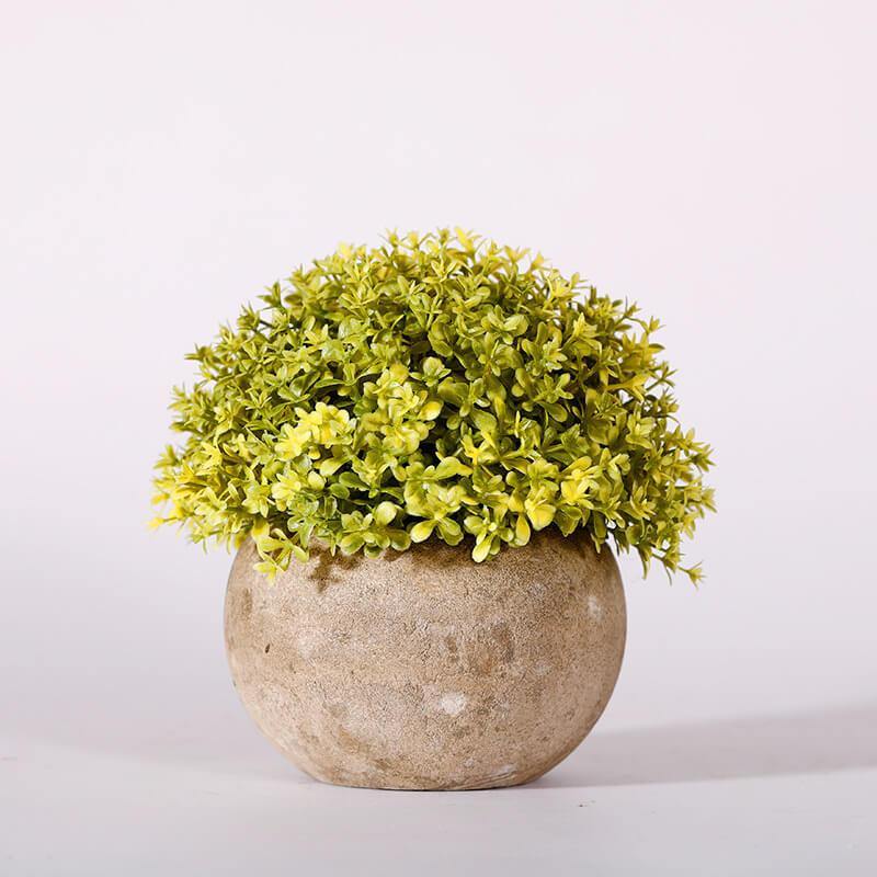 Artificial Plants Potted Artificial Greenery Green Grass Plastic Faux Topiary Shrubs For Home Office Decorations - CHALIER