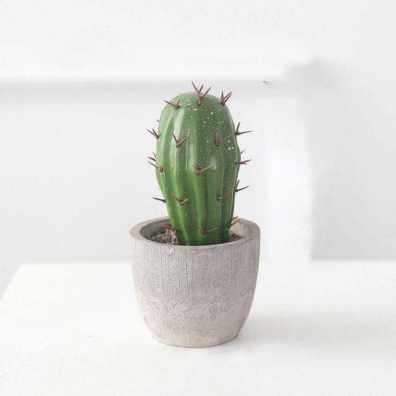 Artificial Plant Fake Mini Potted Fake Cactus Desktop Home Decor - CHALIER