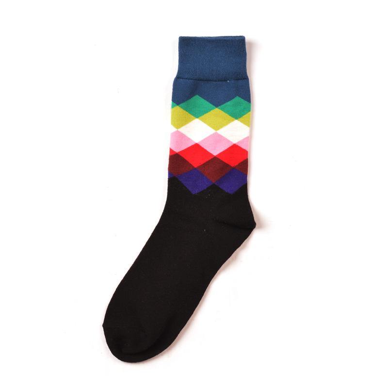 Chalier Mens Casual Crew Lattice Cotton Socks - CHALIER
