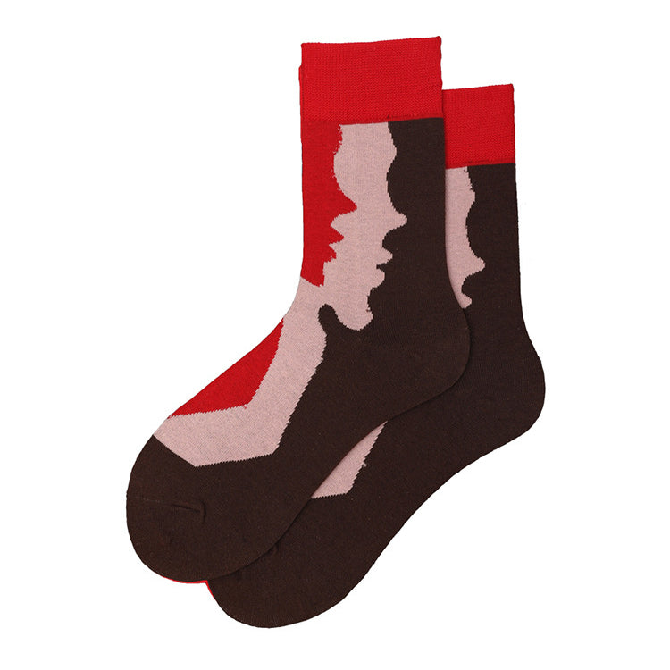 Chalier Mens Casual Cartoon Double Face Cotton Socks