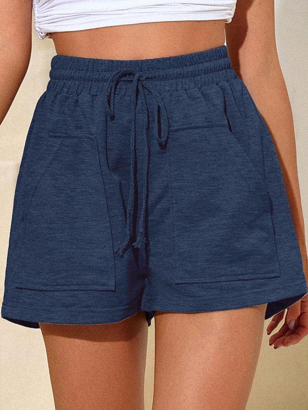 Women's Cotton Caual High Waist Drawstring Shorts Sports - CHALIER