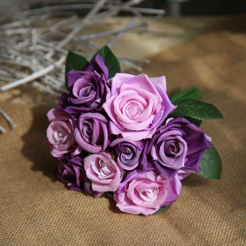 Artificial Rose Bouquet Fake Flowers For Home Office Wedding Decoration - CHALIER