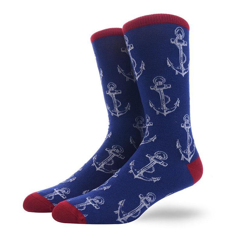 Mens Cotton Crew Crazy Fun Socks Abstract Art Novelty Hip Hop Socks - CHALIER