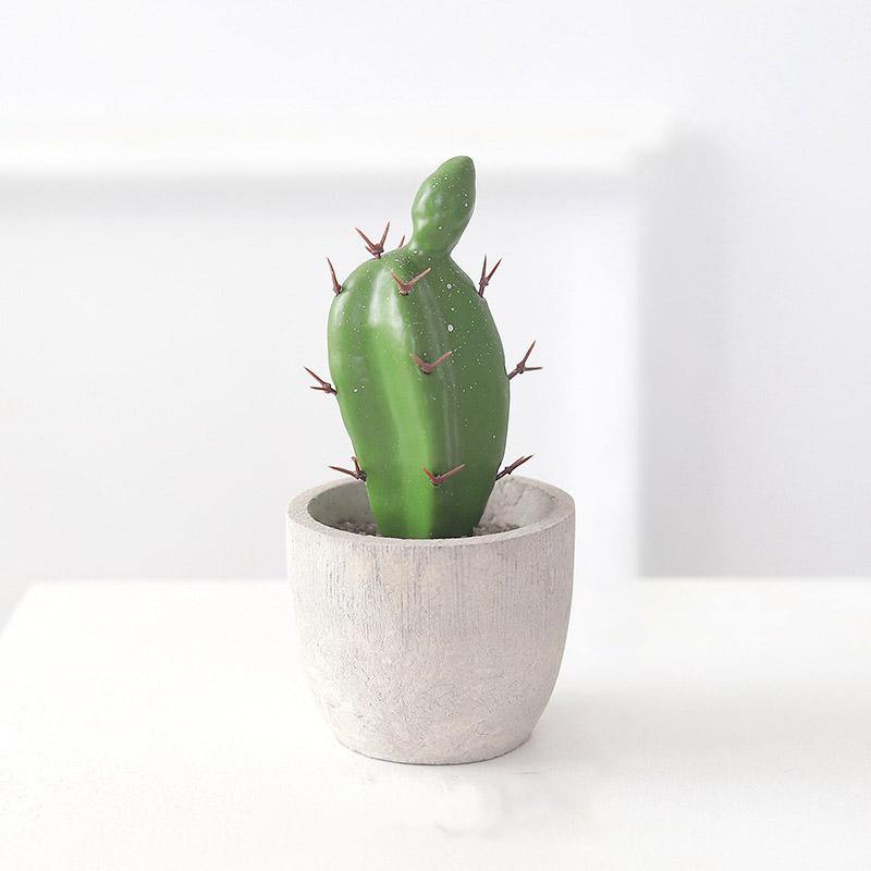 Artificial Plant Fake Mini Potted Fake Cactus Desktop Home Decor - CHALIER