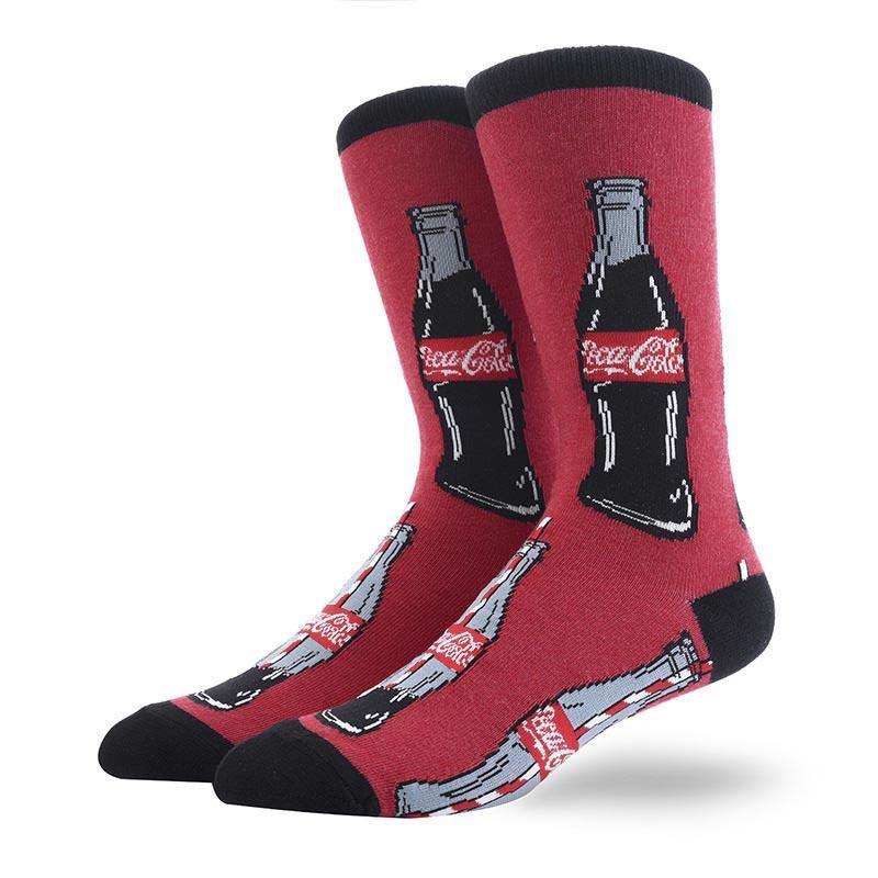 Mens Cotton Crew Crazy Fun Socks Abstract Art Novelty Hip Hop Socks - CHALIER