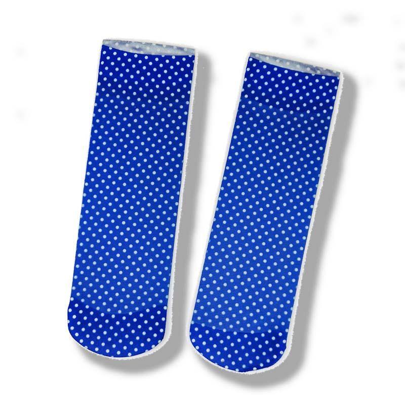 Womens Cute Sweet Short Ultrathin Stockings Stars Polka Dot Pattern Ankle Socks Set 3 Pairs - CHALIER