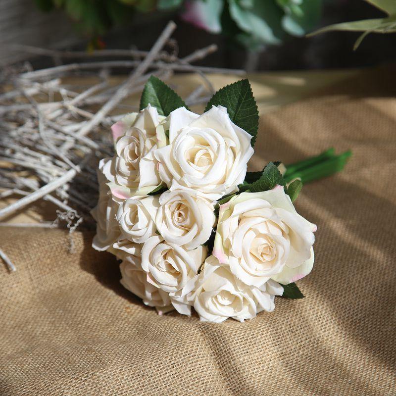 Artificial Rose Bouquet Fake Flowers For Home Office Wedding Decoration - CHALIER