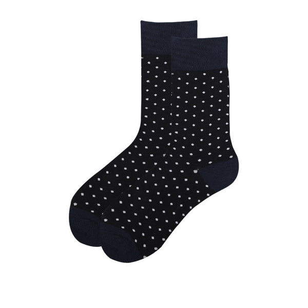Chalier Mens Casual Cartoon Wave Point Cotton Socks
