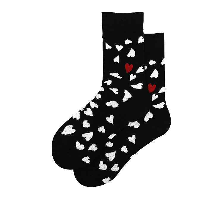 Chalier Mens Casual Cartoon Heart Cotton Socks