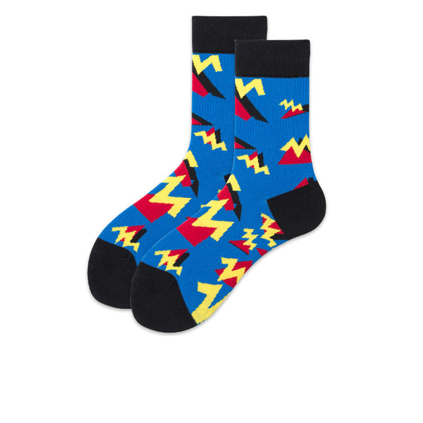 Chalier Mens Casual Crew Street Hip-hop Couple Lightning Socks