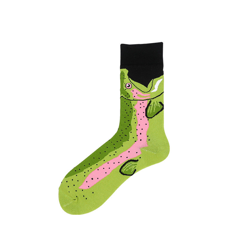 Women Socks Vintage Literary Abstract Oil Painting Men's Socks Cotton Socks