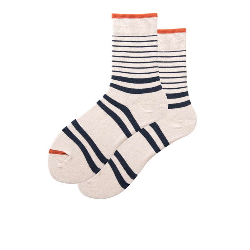 Chalier Mens Casual Cartoon Stipe Cotton Socks