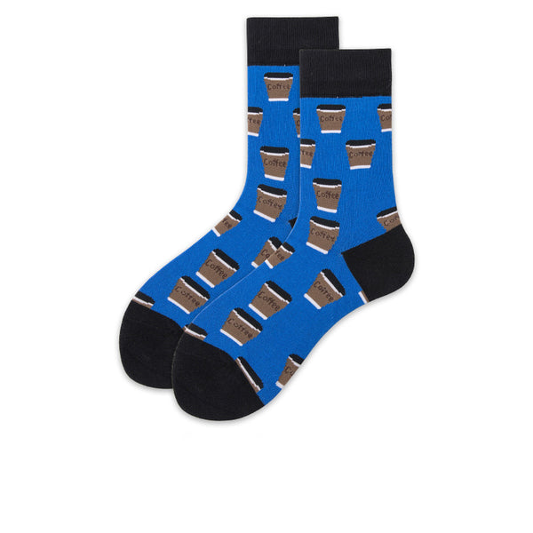 Chalier Mens Casual Crew Street Hip-hop Couple Coffee Socks