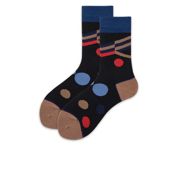 Chalier Mens Casual Crew Street Hip-hop Couple Circular Socks