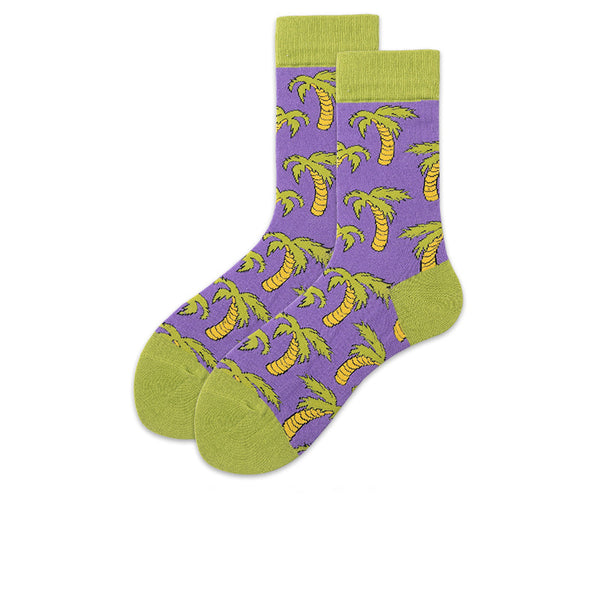 Chalier Mens Casual Crew Street Hip-hop Couple Coconut Tree Socks