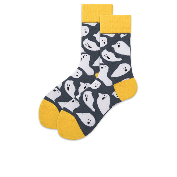Chalier Mens Casual Crew Street Hip-hop Couple Ghost Socks